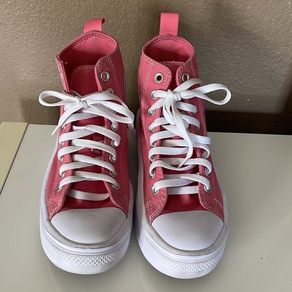 Pink Chuck Taylor All Star Move Platform Canvas big kids size 4.5 - Picture 2 of 6